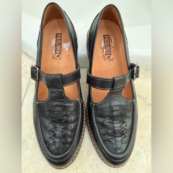 PIKOLINOS Aldaya black leather T-strap loafers 37